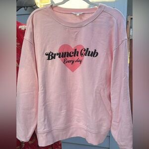WILDFOX Pink Brunch Club Sweatshirt size L runs big